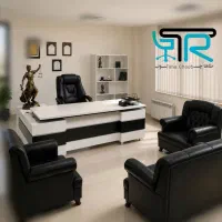 مبل چرمی طرح کاترین ۳۷۸۸ میز پیشخوان ست رومیزی
