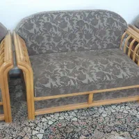 ست مبلمان ۱۲ نفره چوبی و میز همراه