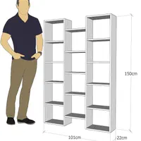 قفسه کتاب و دکوری B04  ام دی اف و چوبی|کتابخانه، شلف، قفسه‌های دیواری|ارومیه, |دیوار