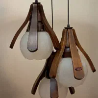 لوستر سه شعله چوبی خارجی