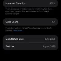 ایفون ۱۶ پرومکس نچرال هلس باتری ۱۰۰