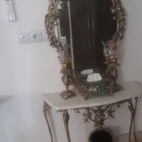 آیینه شمعدان و سطل زباله و جا دستمالی برنز