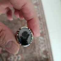 انگشتر نقره با نگین شجر اصل قائن