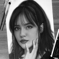 طراحی چهره سیاه قلم حرفه ای