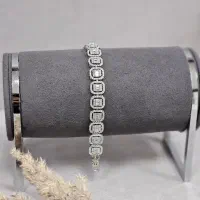 دستبند نقره قالب طلا با آبکاری طلا سفید۳۳-۲۹-۴۶-۴۱