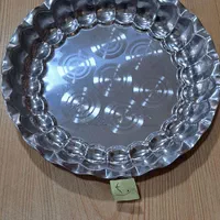 سینی استیل کنگره ضد زنگ کنگره سینی گرد بشقاب استیل|ظروف سرو و پذیرایی|قدس, شهر‌قدس|دیوار