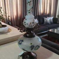 آباژور زیبا نقاشی روی شیشه با هنر دست ویترای|چراغ خواب و آباژور|پرند, فاز ۵|دیوار