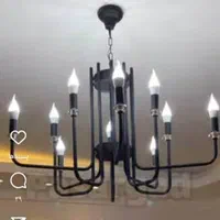 لوستر مدرن مشکی ال ده شاخه فقط ۳.۰۰۰.۰۰۰ت|لوستر و چراغ آویز|مشهد, چهارچشمه|دیوار