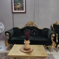 مبلمان هفت نفره ورق طلا|مبلمان خانگی و میز عسلی|مشهد, ارمغان|دیوار