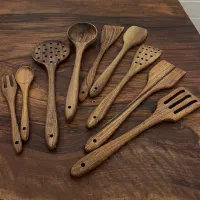 کفگیر ملاقه قاشق چنگال چوبی چوب گردو