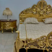 تخت خواب سرویسخواب دونفره منبتی آنتیک