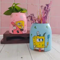 گلدون سفالی وشیشه ای