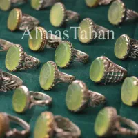 انگشتر نقره مردانه سبز فسفری با فاکتور معتبر