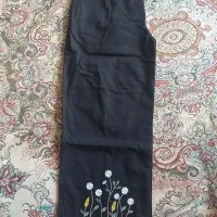 شلوار کتان دخترانه گلدوزی نو سایز۸۰