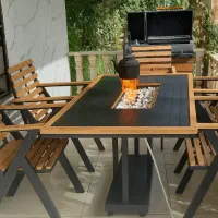 میز و صندلی آتش دان و سایبان چتری|میز و صندلی غذاخوری|خاوران, |دیوار