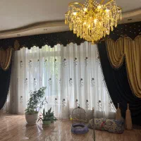 کتیبه پرده  تقریبا ۷ متر رنگ قهوه ای طلایی|پرده، رانر، رومیزی|شاهین‌شهر, فردوسی|دیوار