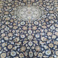 فرش ۱۲ متری دستباف کاشان سورمه ای