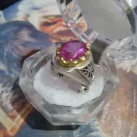انگشتر مردانه نقره یاقوت ارغوانی...دست ساز ۳۰ گرم