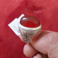 انگشتره نقر رکاب شهر ری نگین هم عقیق یمنی۳۵گرم|جواهرات|هلالی, |دیوار