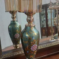 شمعدان و ساعت طلاکوب اتریشی