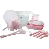 سبد پیک نیک ظروف سفری مدل roubic67 مجموعه 67 عددی