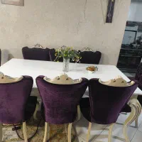 میز ناهار خوری تمام چوب هشت نفره شرکتی