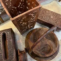 مجموعه چوبی (هندی پاکستانی) دست ساز کنده کاری زیبا|صنایع دستی و سایر لوازم تزئینی|تهران, شهرک چیتگر|دیوار