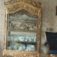 ویترین چوب منبت بدون ظرفهای داخش فقط ویترین