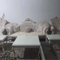 مبل 7 نفره کرم رنگ مجلسی با میز.سالم و شیک