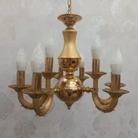 ۳ سه عددلوستر طلایی سه شاخه کارکرده درحدنو