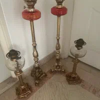 چراغ قدیمی پایه برنزفرانسه قدیمی ۲جفت