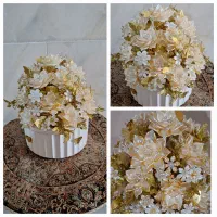 گلدون گل رز لب طلایی