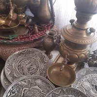 ظروف مسی و برنجی|کلکسیون اشیاء عتیقه|لنجان, |دیوار