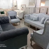 مبل کویین ۸نفره  چستردارنقره ای