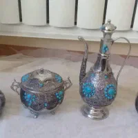قندان و چراغ گرسوز و گلاب پاش آنتیک