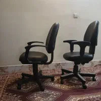 صندلی گردان چرم مشکی کاملاً سالم|صندلی و نیمکت|شهریار, شهریار|دیوار