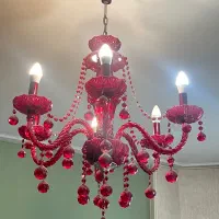 لوستر ۶ شاخه ی زرشکی