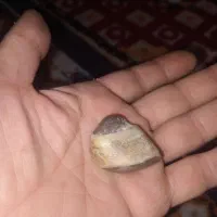 سنگی شکل عجیبی داره دور سنگ سفید دودی