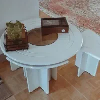 میز گرد وسط با عسلی