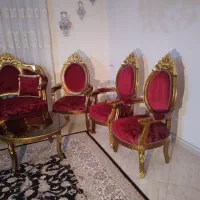 مبل کلاسیک استیل هفت گل ۹ نفره با دومیزجلومبلی|مبلمان خانگی و میز عسلی|تهران, دستغیب|دیوار