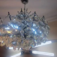 ۲ عدد لوستر با کریستال چک۲ عدد لوستر|لوستر و چراغ آویز|تبریز, |دیوار