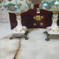 جا شکلاتی برنز چینی دکوری قدیمی