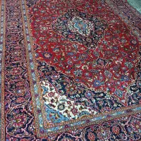 یکتخته قالی دستبافت۹متری   کاشان کارکرده خابدار