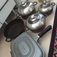 سرویس چدن با ماهیتابه رژیمی و کتری قوری