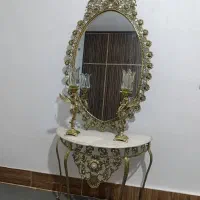 آینه و کنسول ک شمعدان برنز|بوفه، ویترین، کنسول|الشتر, |دیوار
