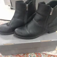 نیم بوت چرم زنانه دو زیپ سایز 40 درحدنو