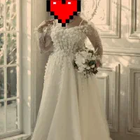 لباس عروس اروپایی دانتل فرانسه همراه با تورفرانسه