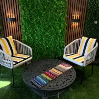 صندلی بافت ابریشمی کارینا/میزآتشدان گرد گازی زغالی