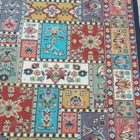 گبه کناره ای راهرویی طرح خشتی سورمه ای