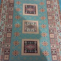 گلیم آبی فیروزه ای4متری